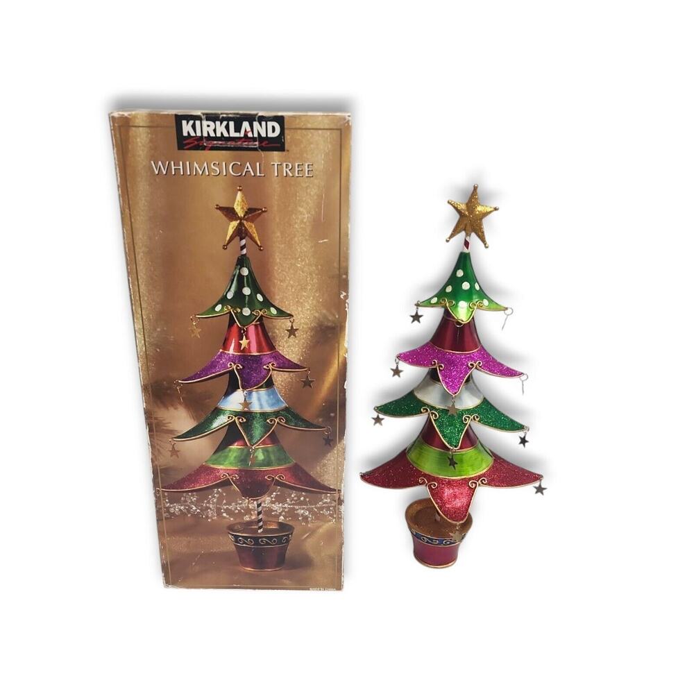 Kirkland Signature Colorful Metal Whimsical Christmas Tree 19.5" w/ Box